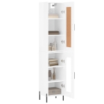 Credenza 34,5x34x180 cm in Legno Multistrato Bianco Lucido