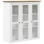 Credenza BODO 115,5x43x200,5 cm Massello Pino Bianco e Marrone