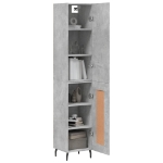 Credenza Grigio Cemento 34,5x34x180 cm in Legno Multistrato