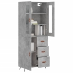 Credenza Grigio Cemento 69,5x34x180 cm in Legno Multistrato