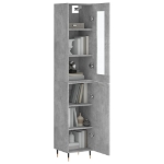 Credenza Grigio Cemento 34,5x34x180 cm in Legno Multistrato