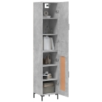 Credenza Grigio Cemento 34,5x34x180 cm in Legno Multistrato