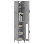 Credenza Grigio Cemento 34,5x34x180 cm in Legno Multistrato