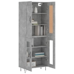 Credenza Grigio Cemento 69,5x34x180 cm in Legno Multistrato