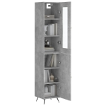 Credenza Grigio Cemento 34,5x34x180 cm in Legno Multistrato