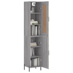 Credenza Grigio Sonoma 34,5x34x180 cm in Legno Multistrato