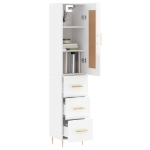 Credenza 34,5x34x180 cm in Legno Multistrato Bianco Lucido