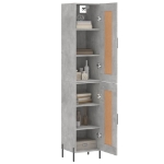 Credenza Grigio Cemento 34,5x34x180 cm in Legno Multistrato