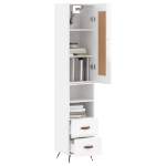 Credenza 34,5x34x180 cm in Legno Multistrato Bianco Lucido