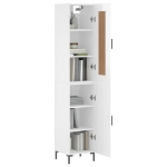 Credenza 34,5x34x180 cm in Legno Multistrato Bianco Lucido