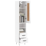 Credenza 34,5x34x180 cm in Legno Multistrato Bianco Lucido