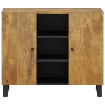 Credenza con 2 Ante 90x33x75 cm in Legno Massello di Mango