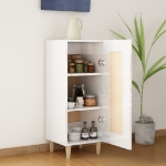 Credenza Bianco Lucido 34,5x34x90 cm in Legno Multistrato