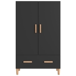 Credenza Nera 70x31x115 cm in Legno Multistrato