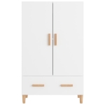 Credenza Bianco Lucido 70x31x115 cm in Legno Multistrato