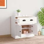 Credenza Bianca 70x35,5x67,5 cm in Legno Multistrato