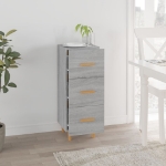 Credenza Grigio Sonoma 34,5x34x90 cm in Legno Multistrato