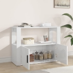 Credenza Bianco Lucido 80x30x60 cm in Legno Multistrato