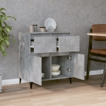 Credenza Grigio Cemento 60x35x70 cm in Legno Multistrato