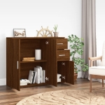 Credenza Rovere Marrone 91x29,5x75 cm in Legno Multistrato