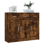 Credenza Rovere Fumo 91x28x75 cm in Legno Multistrato