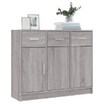 Credenza Grigio Sonoma 91x28x75 cm in Legno Multistrato