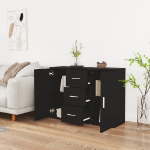 Credenza Nera 91x29,5x65 cm in Legno Multistrato