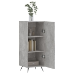 Credenza Grigio Cemento 34,5x34x90 cm in Legno Multistrato