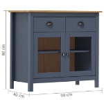 Credenza Hill Grigia 90x40x80 cm in Legno Massello di Pino