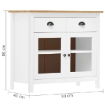 Credenza Hill Bianca 90x40x80 cm in Legno Massello di Pino