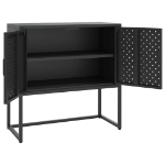 Credenza Nera 75x35x75 cm in Acciaio