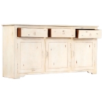 Credenza Bianca 160x40x80 cm Legno Massello di Mango