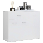 Credenza Bianco Lucido 88x30x70 cm in Legno Multistrato