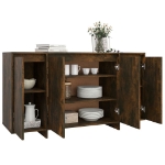 Credenza Rovere Fumo 135x41x75 cm in Truciolato