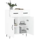 Credenza 69,5x34x90 cm in Legno Multistrato Bianco Lucido