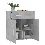 Credenza Grigio Cemento 69,5x34x90 cm in Legno Multistrato