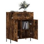 Credenza Rovere Fumo 69,5x34x90 cm in Legno Multistrato