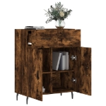 Credenza Rovere Fumo 69,5x34x90 cm in Legno Multistrato