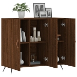 Credenza Rovere Marrone 90x34x80 cm in Legno Multistrato