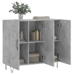 Credenza Grigio Cemento 90x34x80 cm in Legno Multistrato