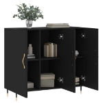 Credenza Nera 90x34x80 cm in Legno Multistrato