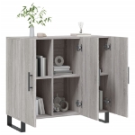 Credenza Grigio Sonoma 90x34x80 cm in Legno Multistrato