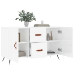 Credenza Bianco Lucido 100x36x60 cm in Legno Multistrato