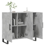 Credenza Grigio Cemento 90x34x80 cm in Legno Multistrato