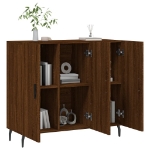 Credenza Rovere Marrone 90x34x80 cm in Legno Multistrato