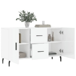 Credenza Bianco Lucido 100x36x60 cm in Legno Multistrato