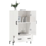 Credenza Bianco Lucido 69,5x31x115 cm in Legno Multistrato