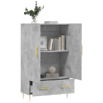 Credenza Grigio Cemento 69,5x31x115 cm in Legno Multistrato