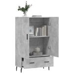 Credenza Grigio Cemento 69,5x31x115 cm in Legno Multistrato