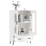 Credenza Bianco Lucido 69,5x31x115 cm in Legno Multistrato